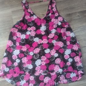 Torrid 00 sleeveless sheer roses flowy top